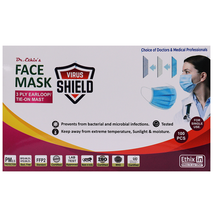 Dr. Ethix 3 Ply Virus Shield Face Mask Earloop