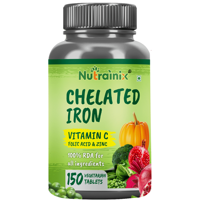 Nutrainix Chelated Iron, Vitamin C, Folic Acid & Zinc Vegetarian Tablet