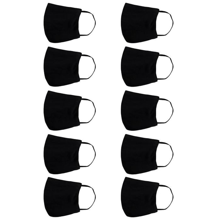 Faballey Black 3 Ply Balloon Reusable Mask Set