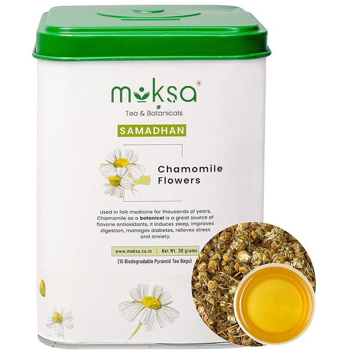 Moksa Tea & Botanicals Samadhan Chamomile Flowers Biodegradable Pyramid Tea Bag