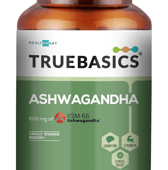 TrueBasics Ashwagandha 600mg Vegetarian Capsule