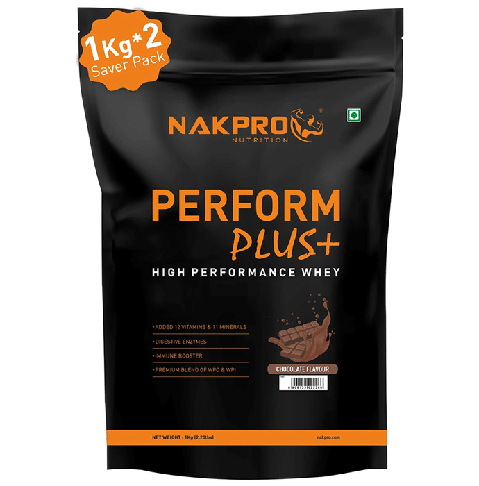 Nakpro Nutrition Perform Plus High Performance Whey Protein Powder (1kg Each) Chocolate