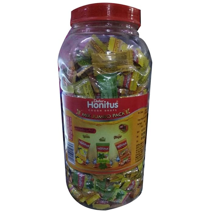 Dabur Honitus Cough Drops Tulsi Lemon Ginger Lozenges