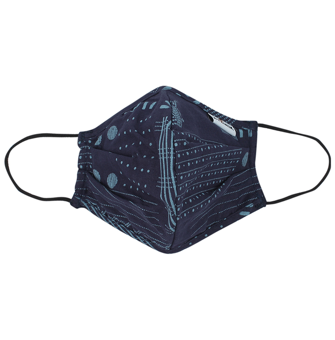 Hyzinik Anti-Viral Reusable Comfortable Face Mask Mix Blue Dome Shape Print with Pouch