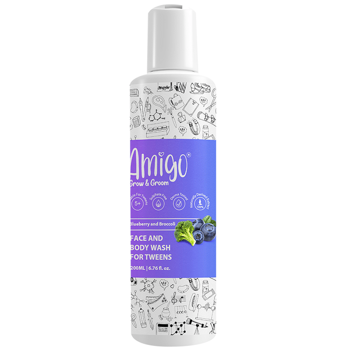 Amigo Blueberry and Broccoli Face and Body Wash for Tweens