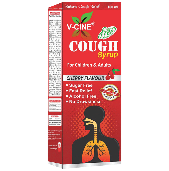 V-Cine Cough Syrup Cherry Sugar Free