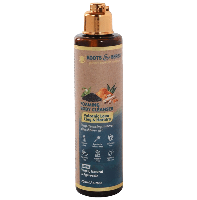 Roots and Herbs Volcanic Lava Clay & Haridra Foaming Body Cleanser