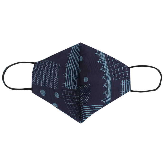 Hyzinik Anti-Viral Reusable Comfortable Face Mask Sky Blue Triangle Shape Print with Pouch