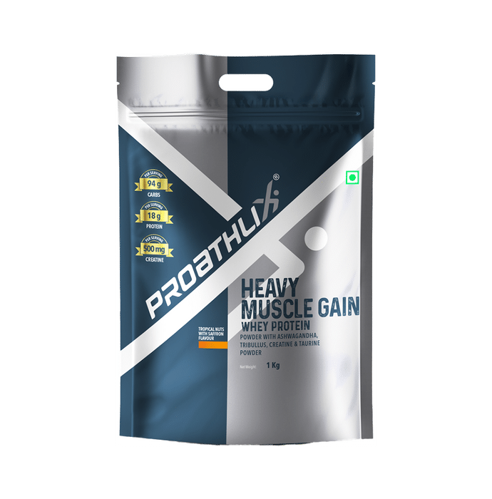 Proathlix Heavy Muscle Gain Whey Protein Powder Tropical Nuts With Saffron