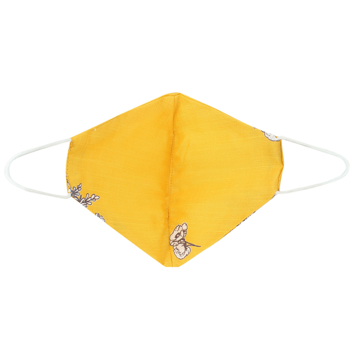 Hyzinik Anti-Viral Reusable Comfortable Face Mask Yellow Flower Printed with Pouch