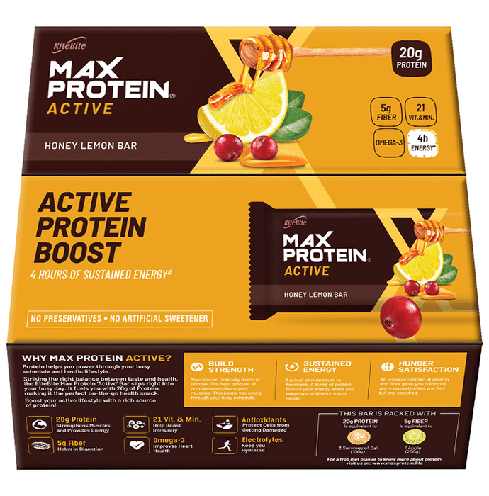 RiteBite Max Protein Active Honey Lemon Bar