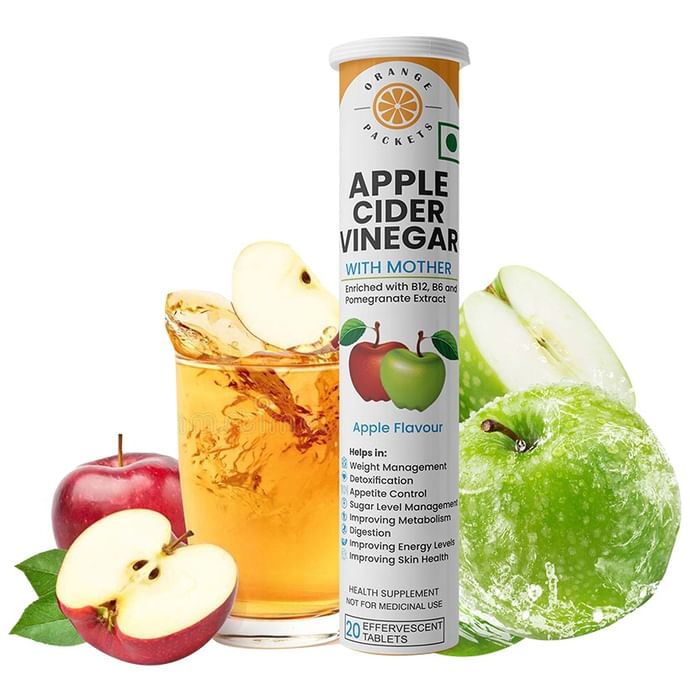 Orange Packets Apple Cider Vinegar with Mother Effervescent Tablet Apple Flavour
