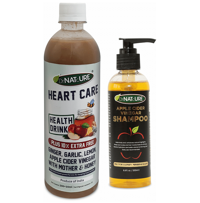DrNATcURE Apple Cider Vinegar with Ginger, Garlic, Lemon & Honey with Apple Cider Vinegar Shampoo 200ml Free