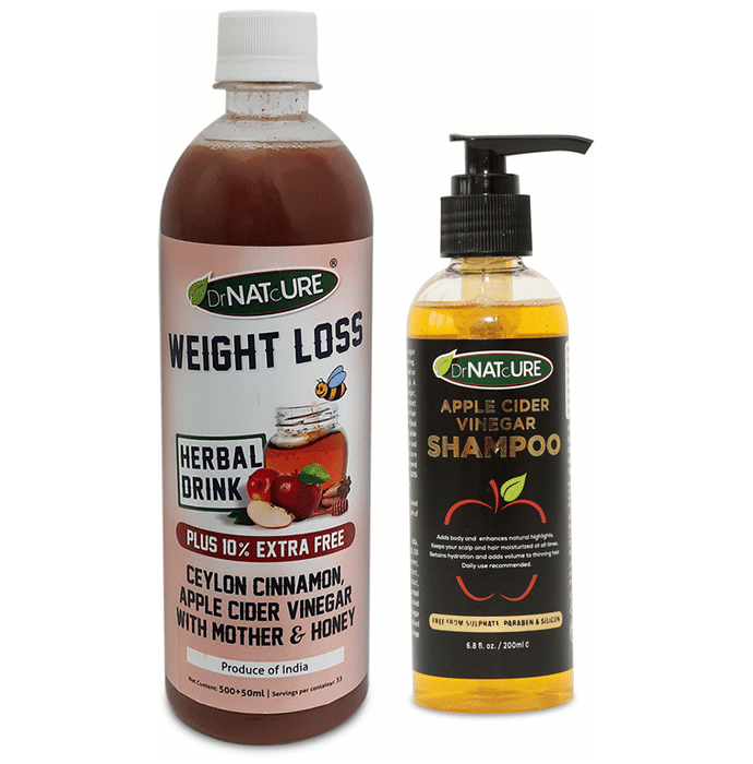 DrNATcURE Apple Cider Vinegar with Cinnamon & Honey with Apple Cider Vinegar Shampoo 200ml Free