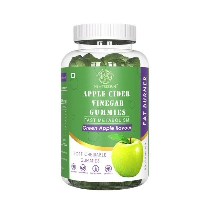 Newtreesun Apple Cider Vinegar Soft Chewable Gummies Green Apple
