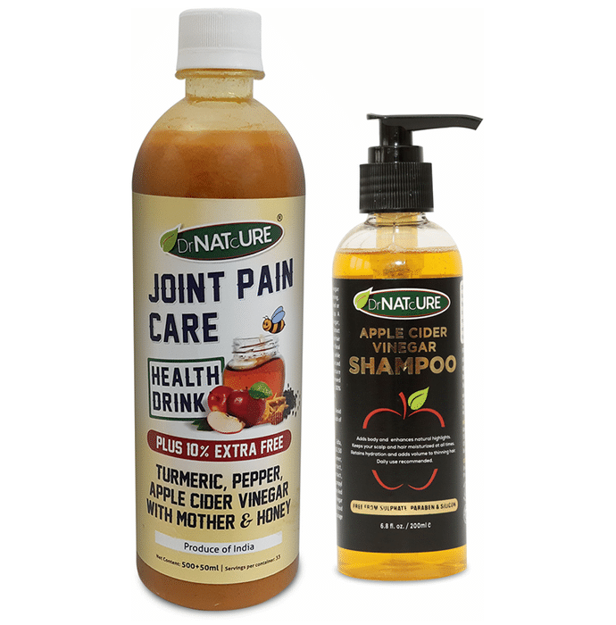DrNATcURE Apple Cider Vinegar with Turmeric, Pepper & Honey with Apple Cider Vinegar Shampoo 200ml Free