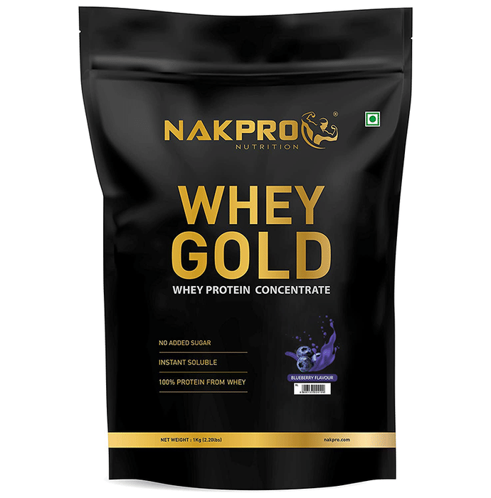 Nakpro Nutrition Whey Gold Whey Protein Concentrate Powder Blueberry