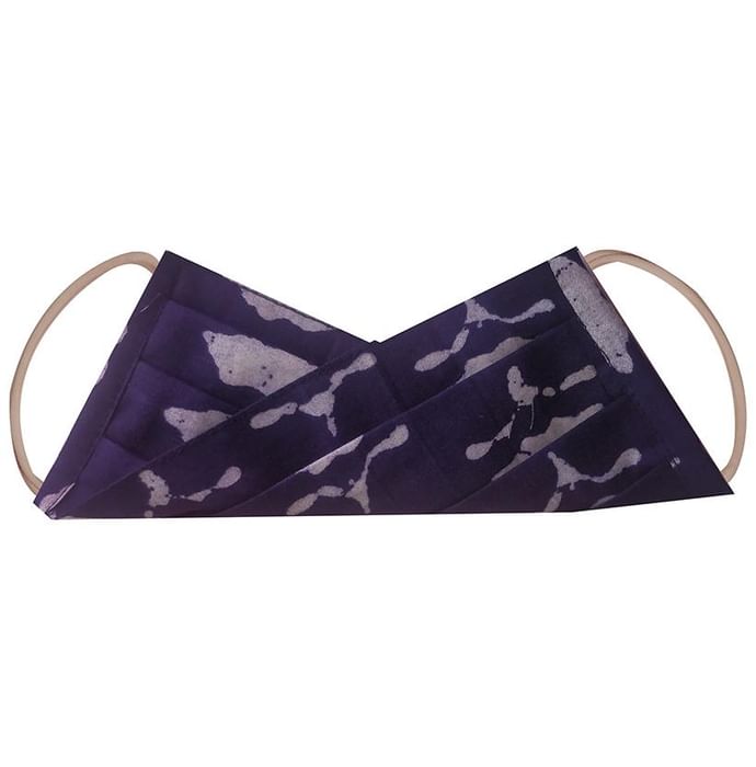 XOXO Organic Cotton Fabric Mask Blue Block Print