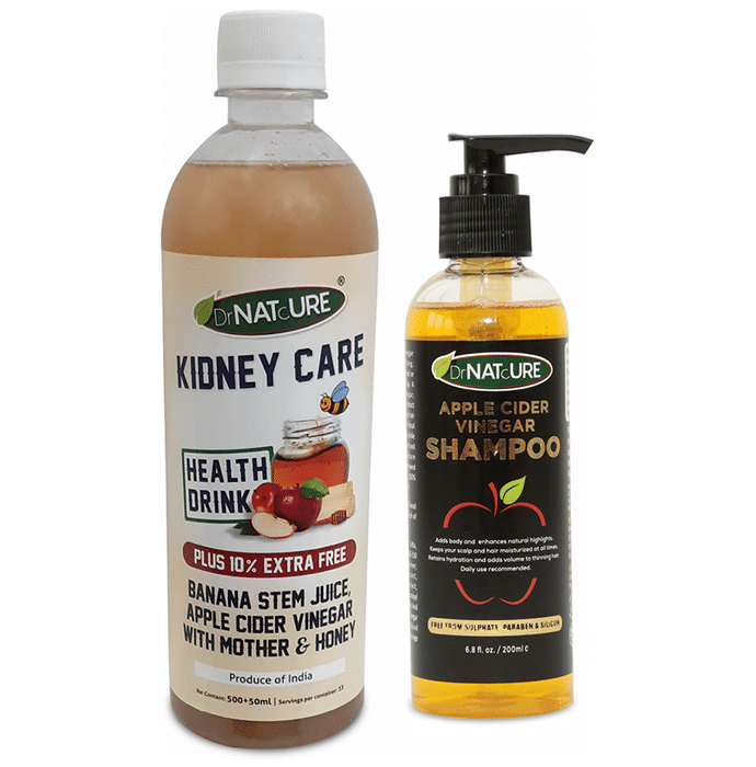 DrNATcURE Apple Cider Vinegar with Banana Stem Juice & Honey with Apple Cider Vinegar Shampoo 200ml Free
