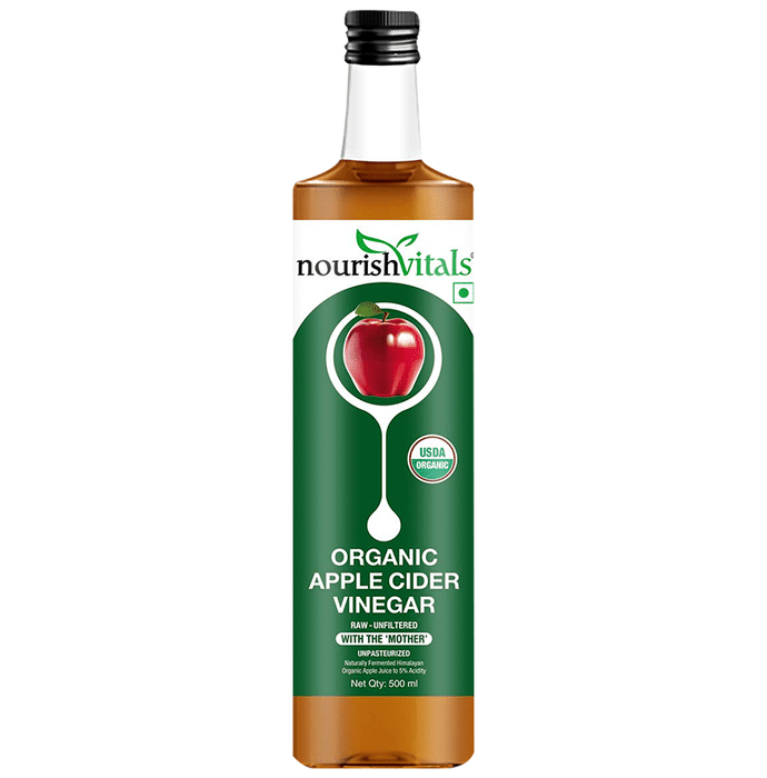 NourishVitals Organic Apple Cider Vinegar with Mother Vinegar Acidity 5%