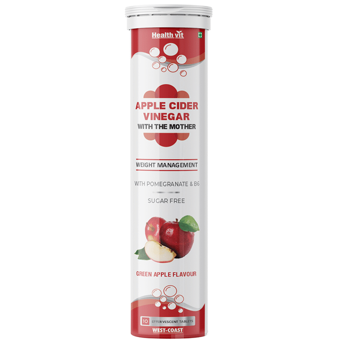 HealthVit Apple Cider Vinegar with The Mother Effervescent Tablet Green Apple Sugar Free