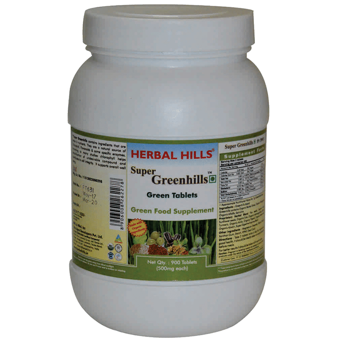 Herbal Hills Super Greenhills Green 500mg Tablet