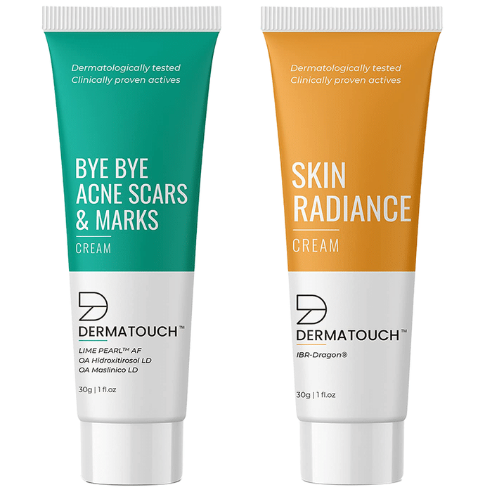 Dermatouch Combo Pack of Bye Bye Acne Scars & Marks Cream and Skin Radiance Cream (30gm Each)