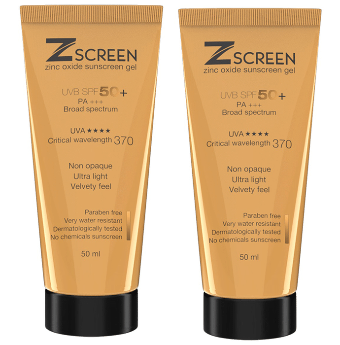 Zscreen Zinc Oxide Sunscreen Gel (50ml Each) SPF 50+