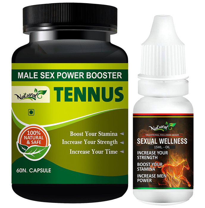 Natural Combo Pack of Tennus 60 Capsule & Sexual Wellness Oil 15ml