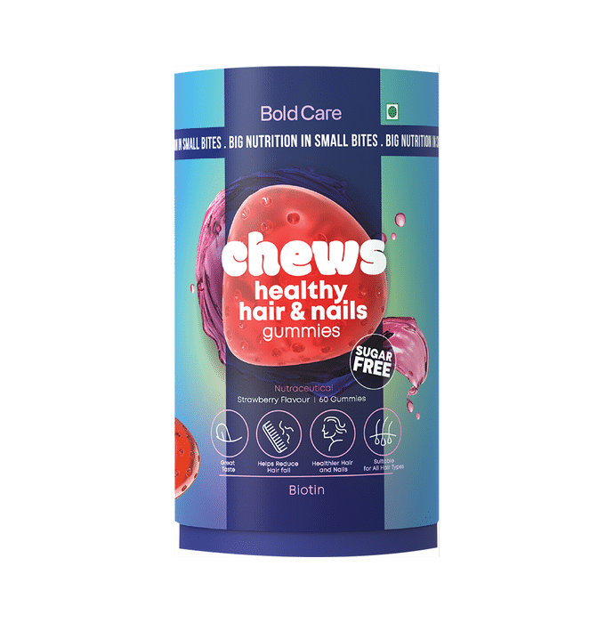 Bold Care Chew Healthy Hair & Nail Gummy Strawberry Sugar Free