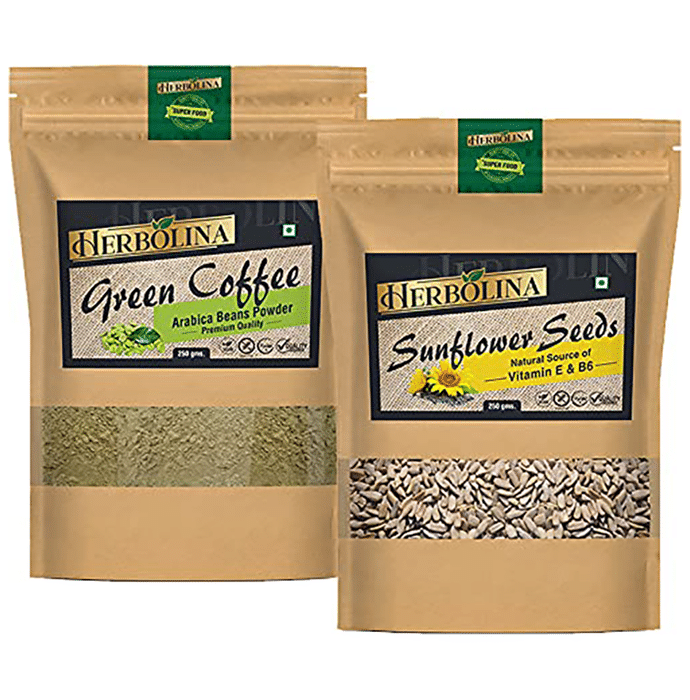 Herbolina Combo Pack of Green Coffee & Sunflower Seeds (250gm Each)
