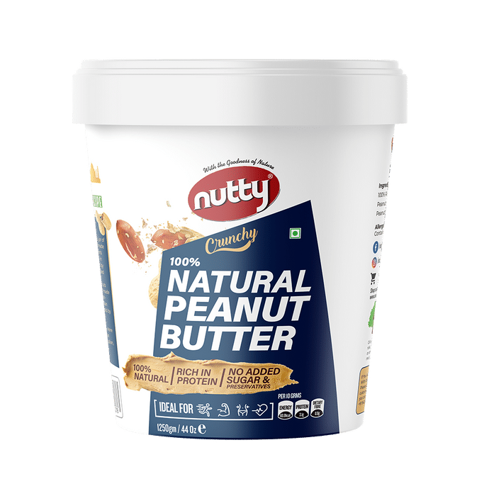 Nutty 100% Natural Peanut Butter Crunchy