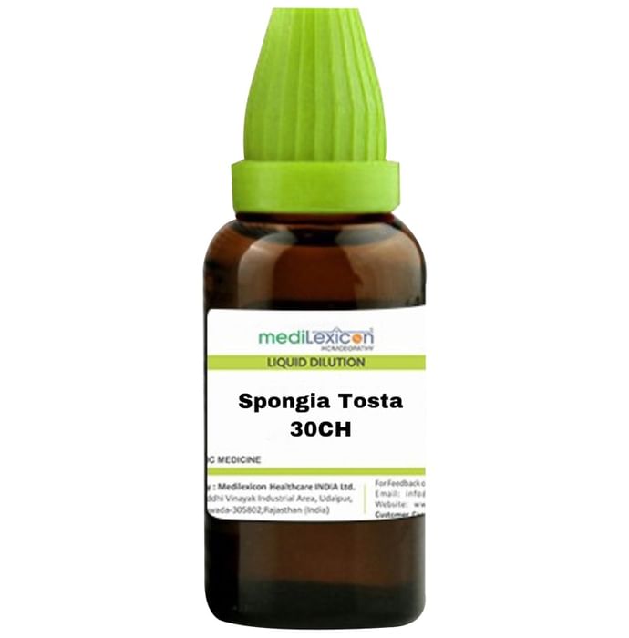 Medilexicon Spongia Tosta Dilution 30 CH