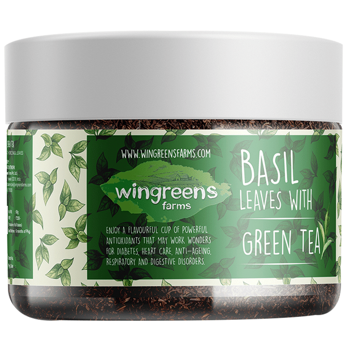 Wingreens Farms Basil Leaves with Green Tea