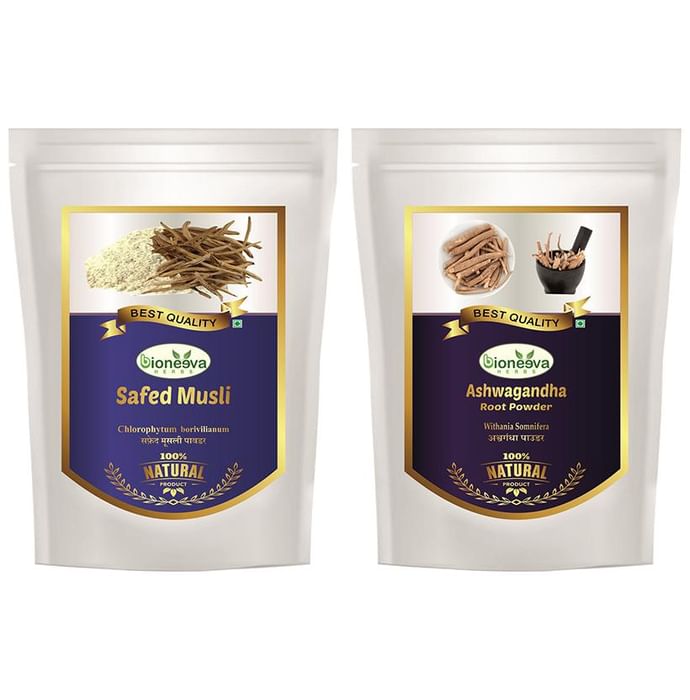 Bioneeva Herbs Combo Pack of Ashwagandha Root & Safed Musli Powder (100gm Each)