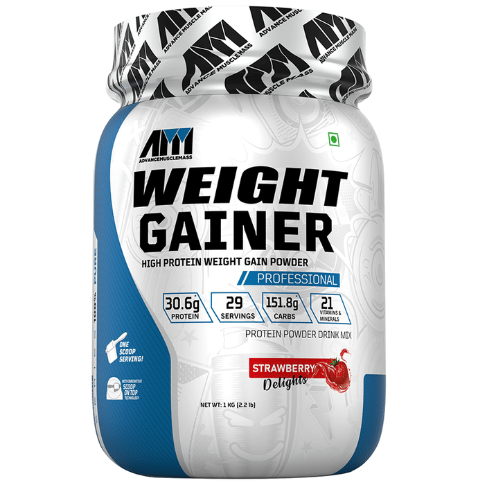 Advance MuscleMass Weight Gainer Powder Strawberry Delight